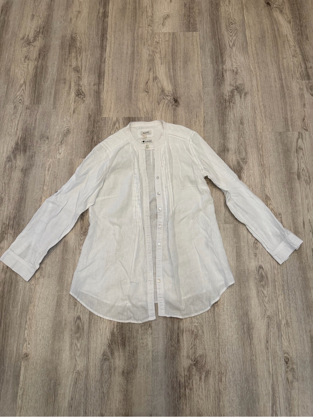 Malvin Hamburg Germany Large White 100% Linen Button Down Tunic